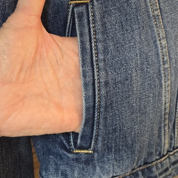 Gap Denim Jean Jacket Womens Large Medium Wash Lots Of Pockets Retro - Picture 4 of 9